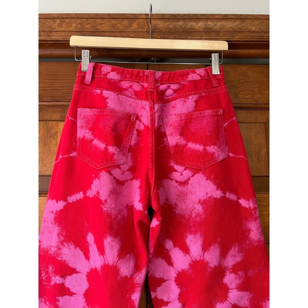 I.AM.GIA Women's Balin High Rise Straight Leg Jean Red Pink Tie Dye Size XS - Picture 8 of 11
